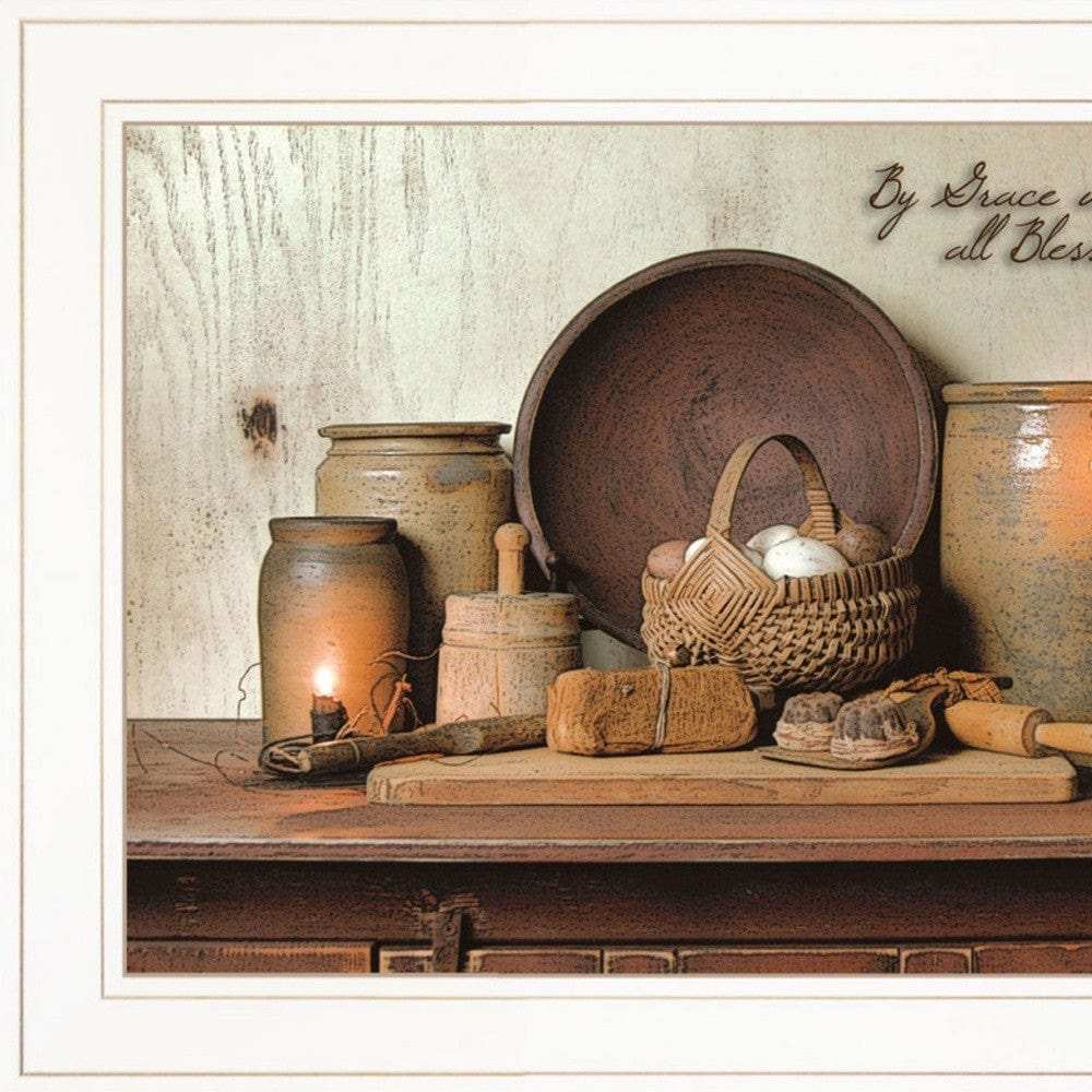 Set Of Two By Grace 1 White Framed Print Kitchen Wall Art - Homeroots - Flyclothing LLC