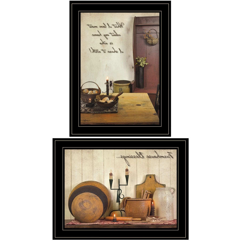 Set Of Two What I Love Most 2 Black Framed Print Kitchen Wall Art - Homeroots - Flyclothing LLC