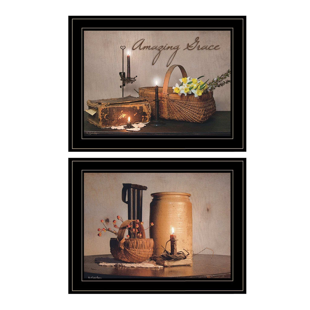 Set Of Two Amazing Grace 6 Black Framed Print Kitchen Wall Art - Homeroots - Flyclothing LLC