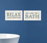 Set Of Two Bath Relax 1 White Framed Print Bathroom Wall Art - Homeroots - Flyclothing LLC
