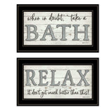 Set Of Two Bath Relax 2 Black Framed Print Bathroom Wall Art - Homeroots - Flyclothing LLC