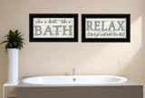 Set Of Two Bath Relax 2 Black Framed Print Bathroom Wall Art - Homeroots - Flyclothing LLC