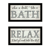 Set Of Two Bath Relax 3 Black Framed Print Bathroom Wall Art - Homeroots - Flyclothing LLC