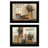 Set Of Two Blessed Gathering 2 Black Framed Print Kitchen Wall Art - Homeroots - Flyclothing LLC
