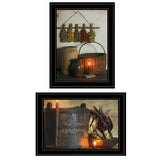 Set Of Two Let Your Light Shine 2 Black Framed Print Wall Art - Homeroots - Flyclothing LLC