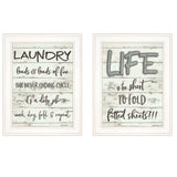 Set Of Two Loads of Fun 1 White Framed Print Bathroom Wall Art - Homeroots - Flyclothing LLC