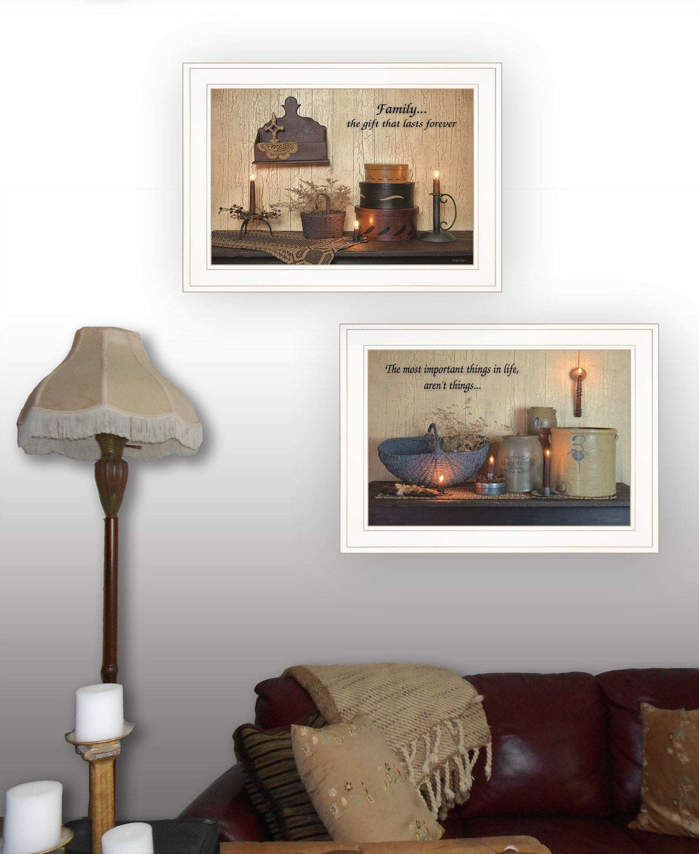 Set Of Two Family Forever White Framed Print Wall Art - Homeroots - Flyclothing LLC