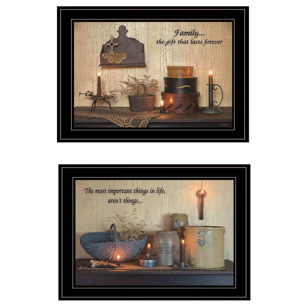Set Of Two Family Forever 2 Black Framed Print Wall Art - Homeroots - Flyclothing LLC