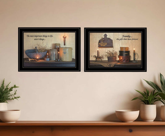 Set Of Two Family Forever 2 Black Framed Print Wall Art - Homeroots - Flyclothing LLC