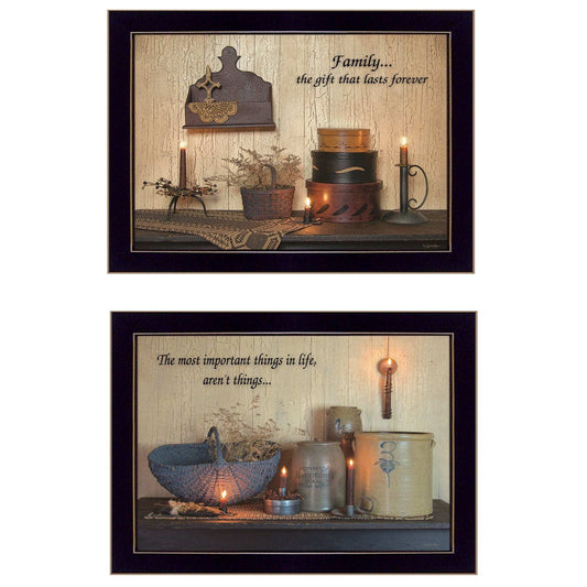 Set Of Two Family Forever 3 Black Framed Print Wall Art - Homeroots - Flyclothing LLC