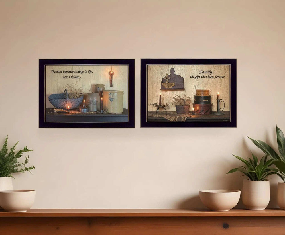 Set Of Two Family Forever 3 Black Framed Print Wall Art - Homeroots - Flyclothing LLC