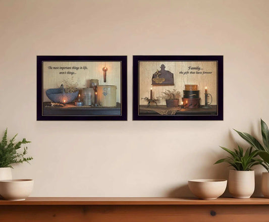 Set Of Two Family Forever 3 Black Framed Print Wall Art - Homeroots - Flyclothing LLC