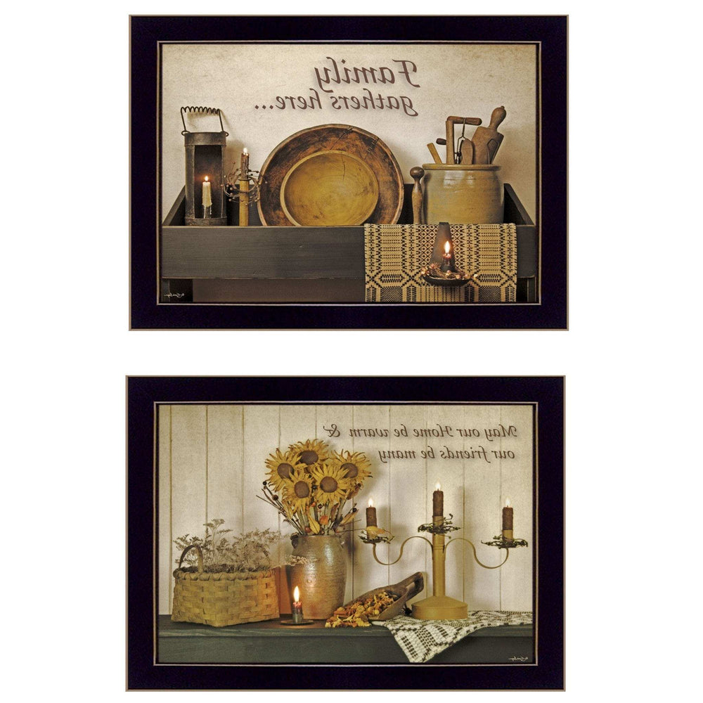 Set Of Two May Our Hearts Be warm 3 Black Framed Print Kitchen Wall Art - Homeroots - Flyclothing LLC