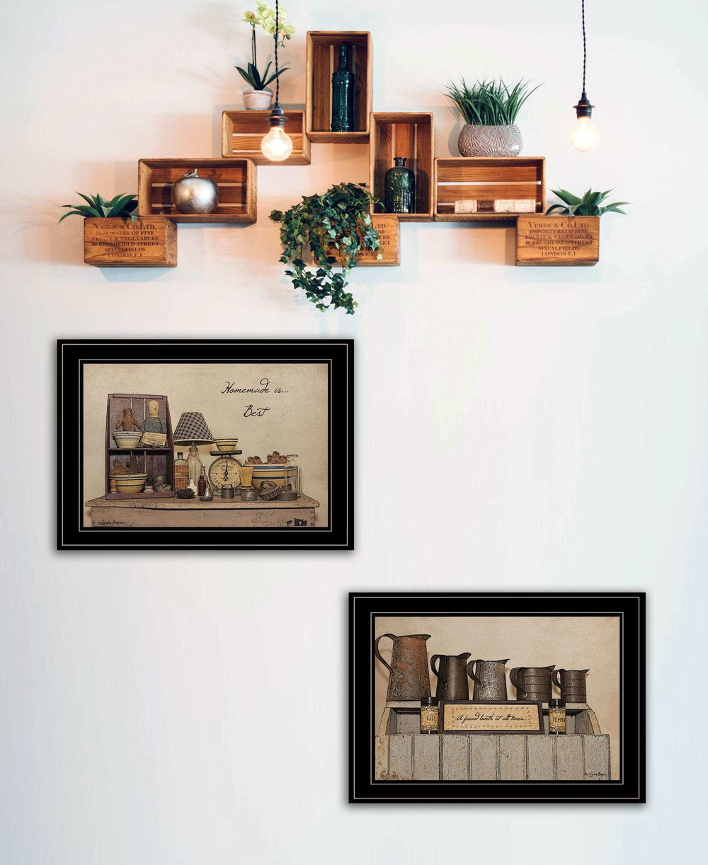 Set Of Two Homemade is Best 2 Black Framed Print Kitchen Wall Art - Homeroots - Flyclothing LLC