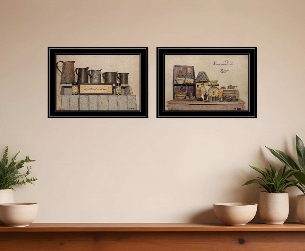Set Of Two Homemade is Best 2 Black Framed Print Kitchen Wall Art - Homeroots - Flyclothing LLC