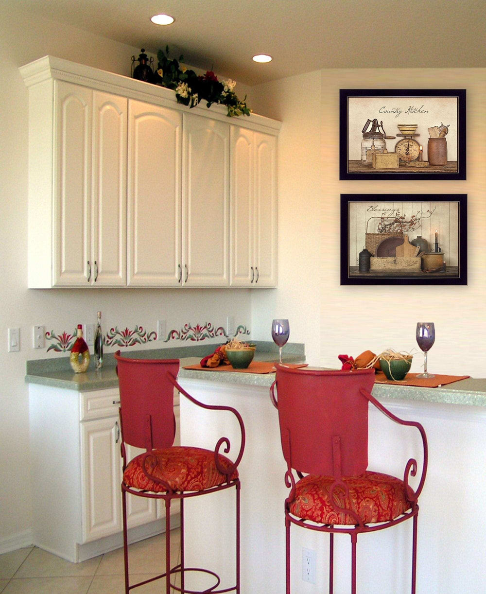 Set Of Two Candlelight and Flowers 3 Black Framed Print Wall Art - Homeroots - Flyclothing LLC