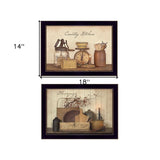 Set Of Two Candlelight and Flowers 3 Black Framed Print Wall Art - Homeroots - Flyclothing LLC