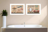 Set Of Two Country Bath III White Framed Print Bathroom Wall Art - Homeroots - Flyclothing LLC