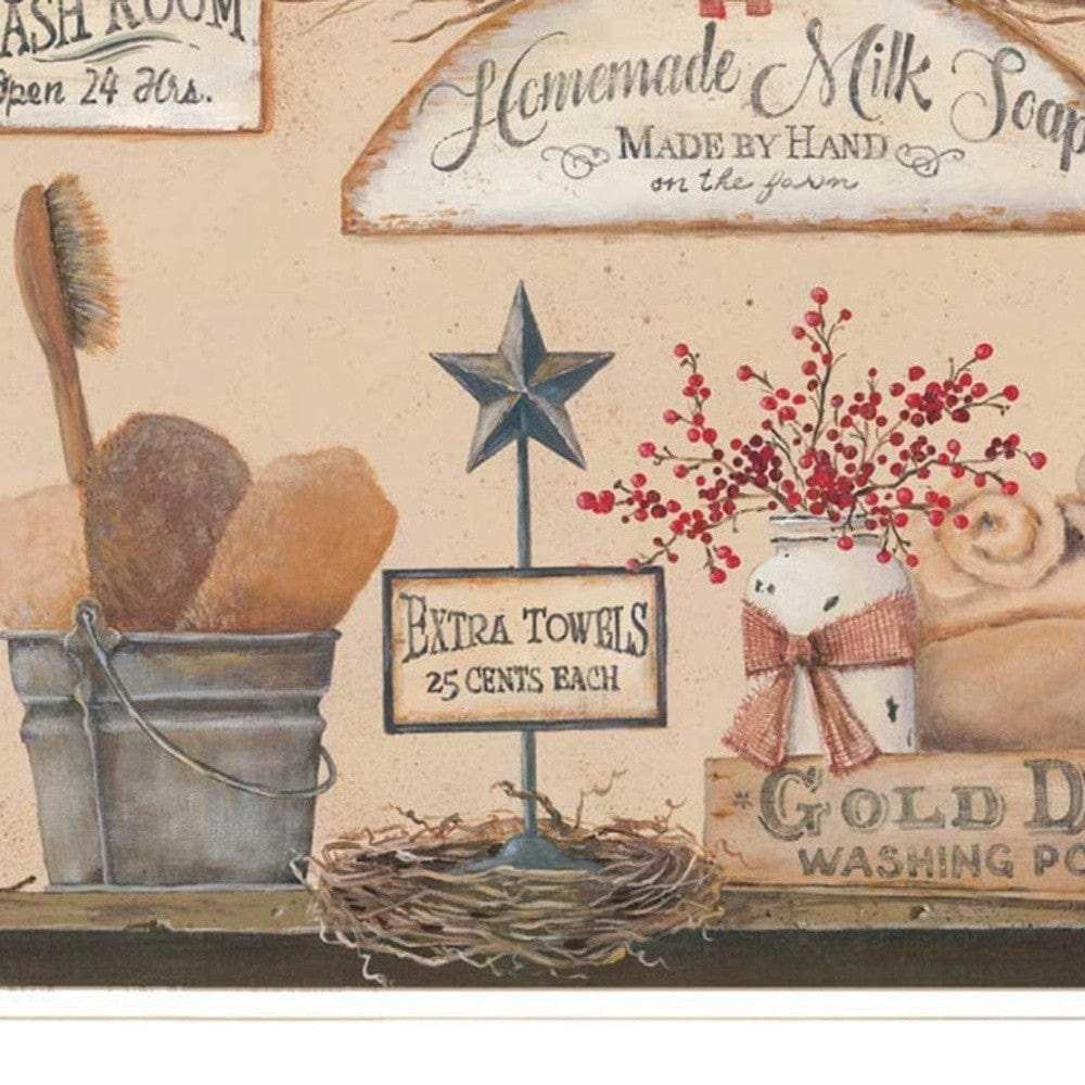 Set Of Two Wash Room White Framed Print Bathroom Wall Art - Homeroots - Flyclothing LLC