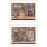 Set Of Two Sweet Land of Liberty 2 White Framed Print Wall Art - Homeroots - Flyclothing LLC
