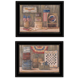 Set Of Two Sweet Land of Liberty 3 Black Framed Print Wall Art - Homeroots - Flyclothing LLC