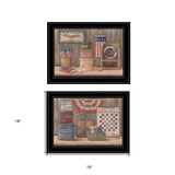 Set Of Two Sweet Land of Liberty 3 Black Framed Print Wall Art - Homeroots - Flyclothing LLC