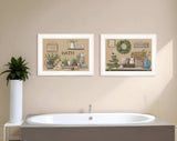 Set Of Two Bath Time 1 White Framed Print Bathroom Wall Art - Homeroots - Flyclothing LLC