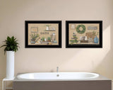 Set Of Two Bath Time 2 Black Framed Print Bathroom Wall Art - Homeroots - Flyclothing LLC