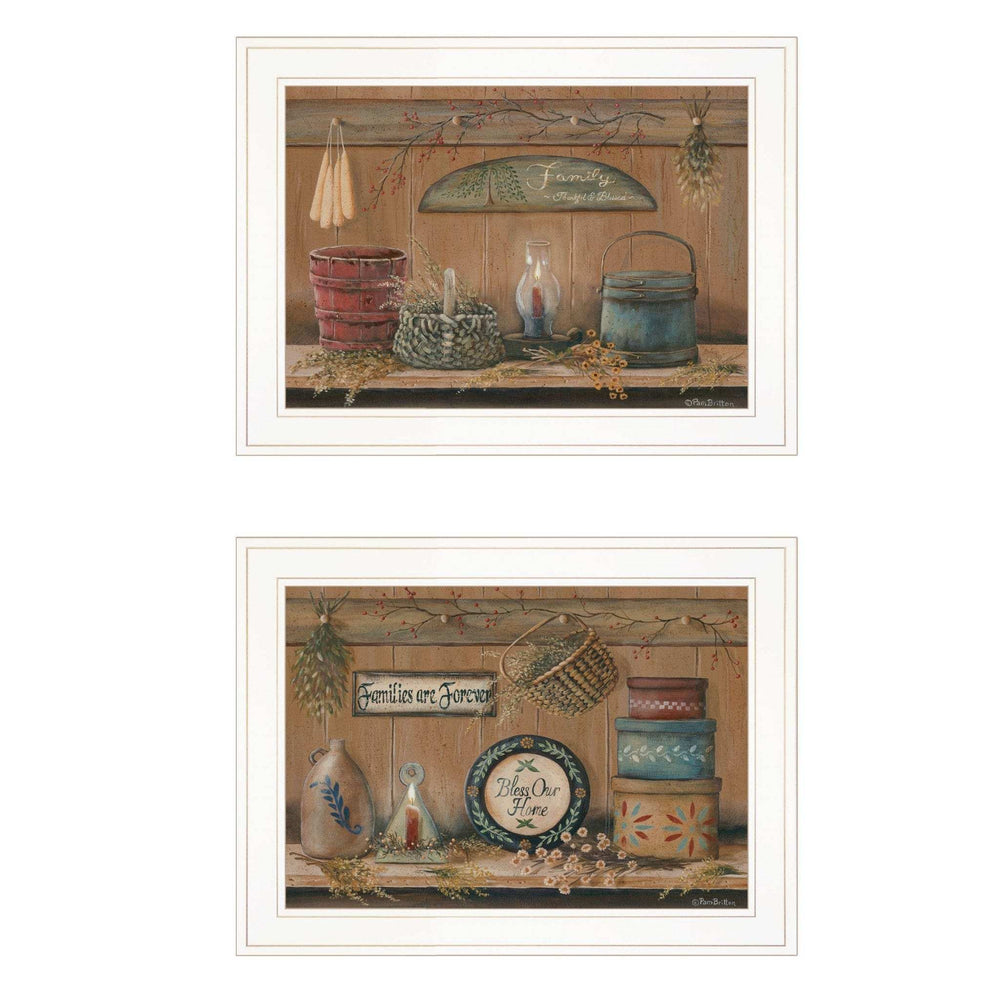 Set Of Two Shelf Treasures 1 White Framed Print Wall Art - Homeroots - Flyclothing LLC