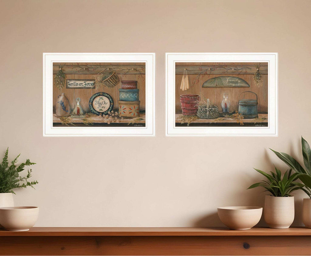 Set Of Two Shelf Treasures 1 White Framed Print Wall Art - Homeroots - Flyclothing LLC