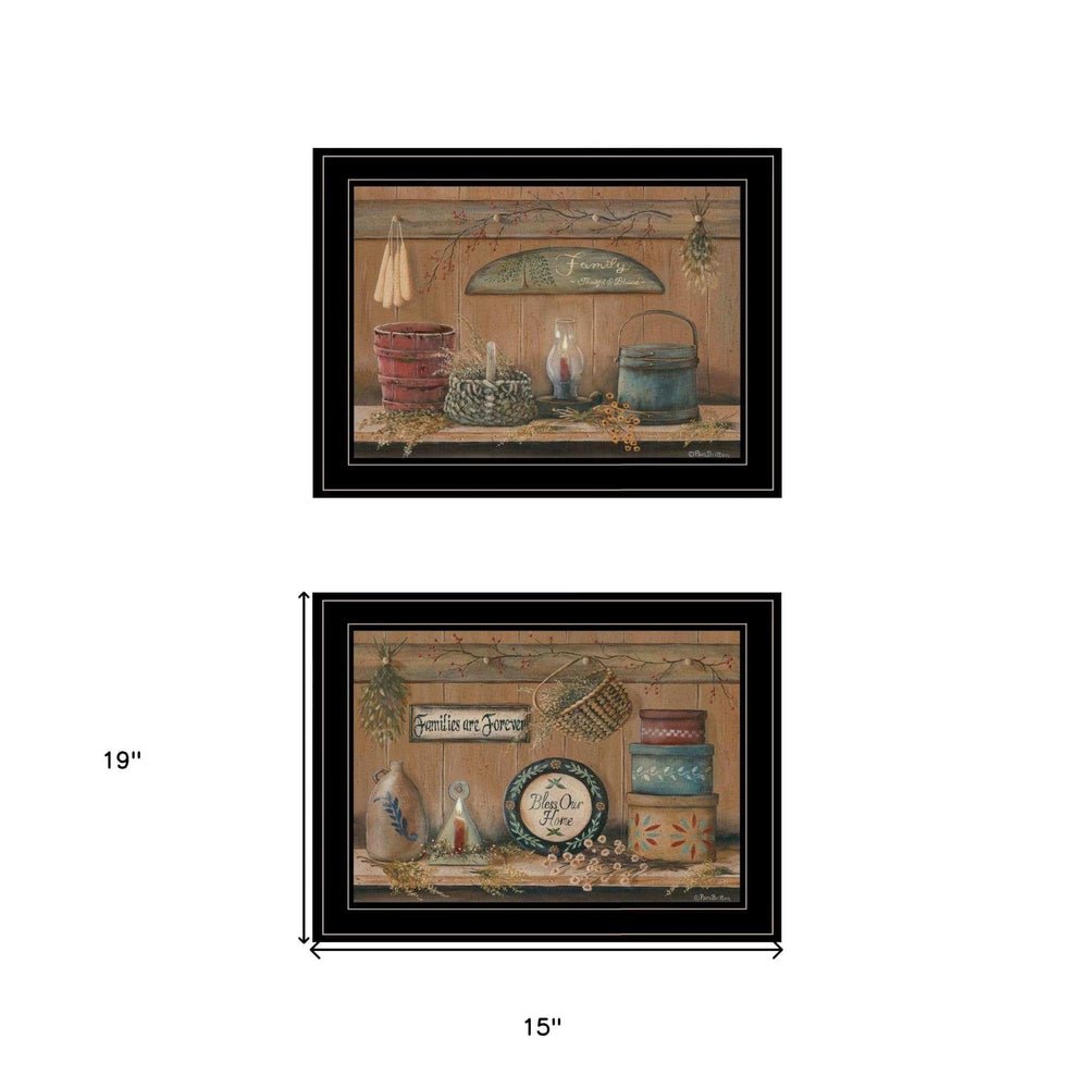 Set Of Two Shelf Treasures 2 Black Framed Print Wall Art - Homeroots - Flyclothing LLC