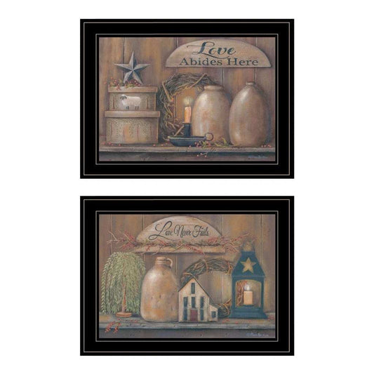 Set Of Two Love Never Fails 2 Black Framed Print Wall Art - Homeroots - Flyclothing LLC
