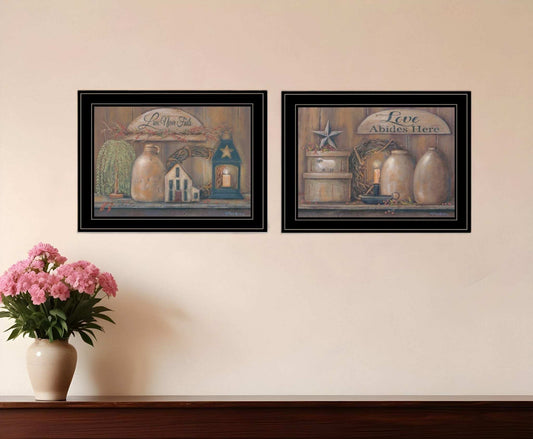 Set Of Two Love Never Fails 2 Black Framed Print Wall Art - Homeroots - Flyclothing LLC