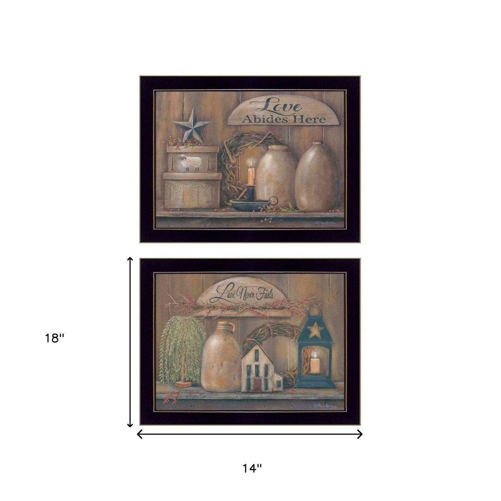 Set Of Two Love Never Fails 3 Black Framed Print Wall Art - Homeroots - Flyclothing LLC
