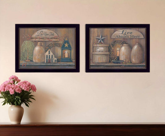 Set Of Two Love Never Fails 3 Black Framed Print Wall Art - Homeroots - Flyclothing LLC