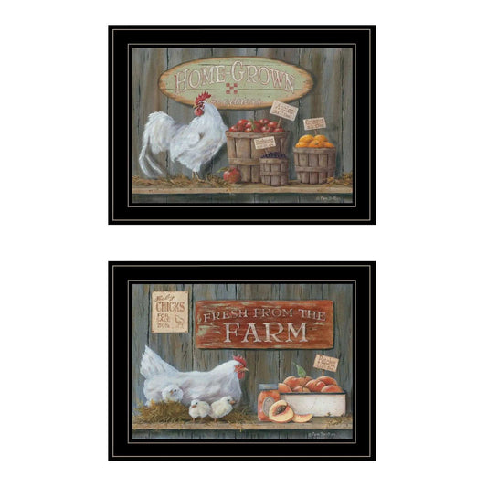 Set Of Two Home Grown 2 Black Framed Print Wall Art - Homeroots - Flyclothing LLC