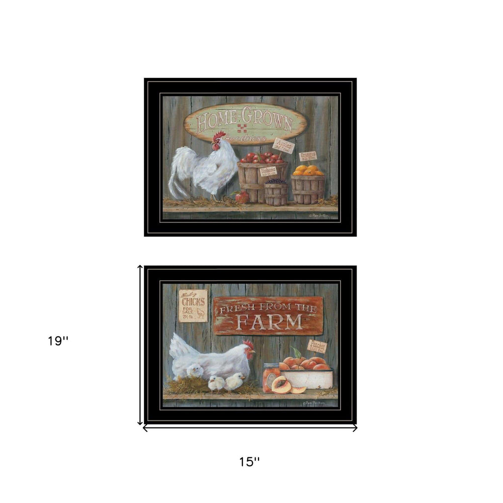 Set Of Two Home Grown 2 Black Framed Print Wall Art - Homeroots - Flyclothing LLC