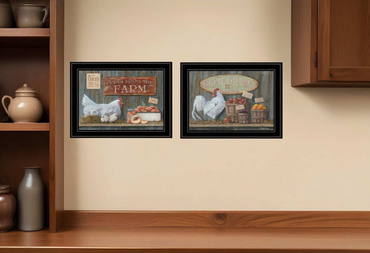 Set Of Two Home Grown 2 Black Framed Print Wall Art - Homeroots - Flyclothing LLC