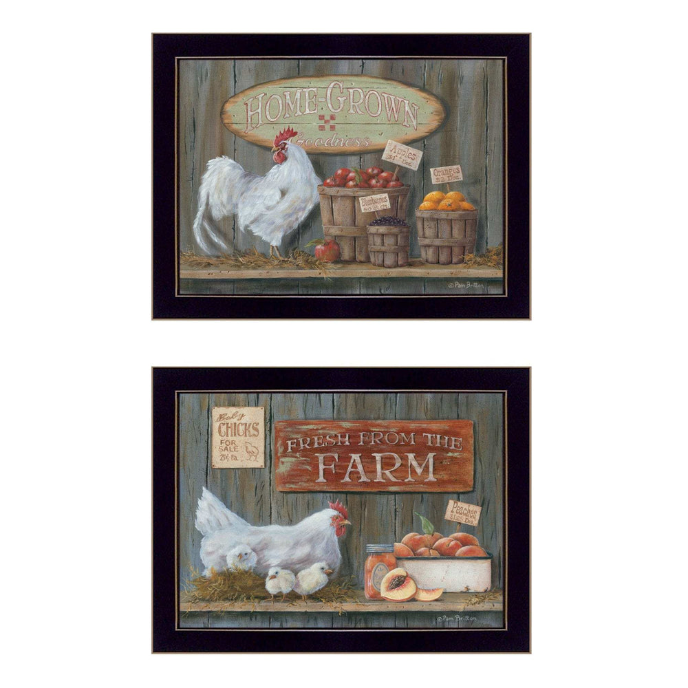 Set Of Two Home Grown 3 Black Framed Print Wall Art - Homeroots - Flyclothing LLC