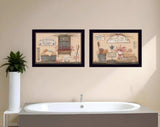 Set Of Two Wash Room Black Framed Print Bathroom Wall Art - Homeroots - Flyclothing LLC