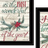 Set Of Two All Heart Come Home for Christmas 2 Black Framed Print Wall Art - Homeroots - Flyclothing LLC