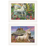 Set Of Two Unicorns For You 1 White Framed Print Wall Art - Homeroots - Flyclothing LLC