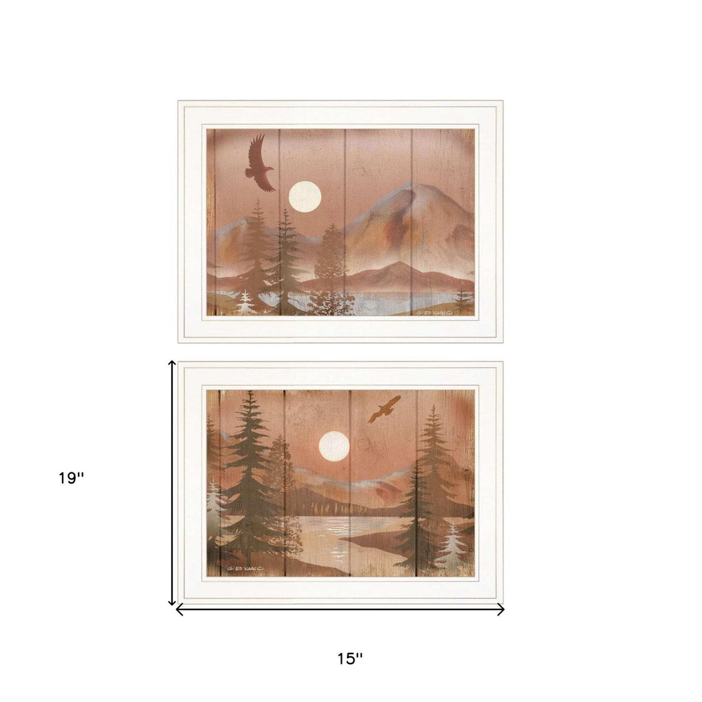 Set Of Two Full Moon I and II 1 White Framed Print Wall Art - Homeroots - Flyclothing LLC