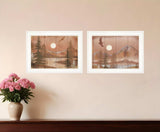 Set Of Two Full Moon I and II 1 White Framed Print Wall Art - Homeroots - Flyclothing LLC