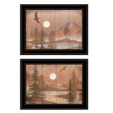 Set Of Two Full Moon I and II 2 Black Framed Print Wall Art - Homeroots - Flyclothing LLC