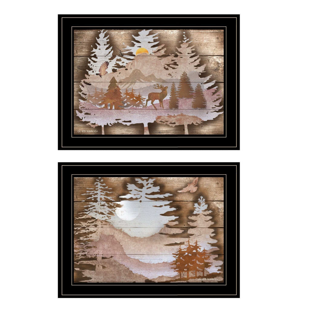 Set Of Two Great Outdoors 2 Black Framed Print Wall Art - Homeroots - Flyclothing LLC