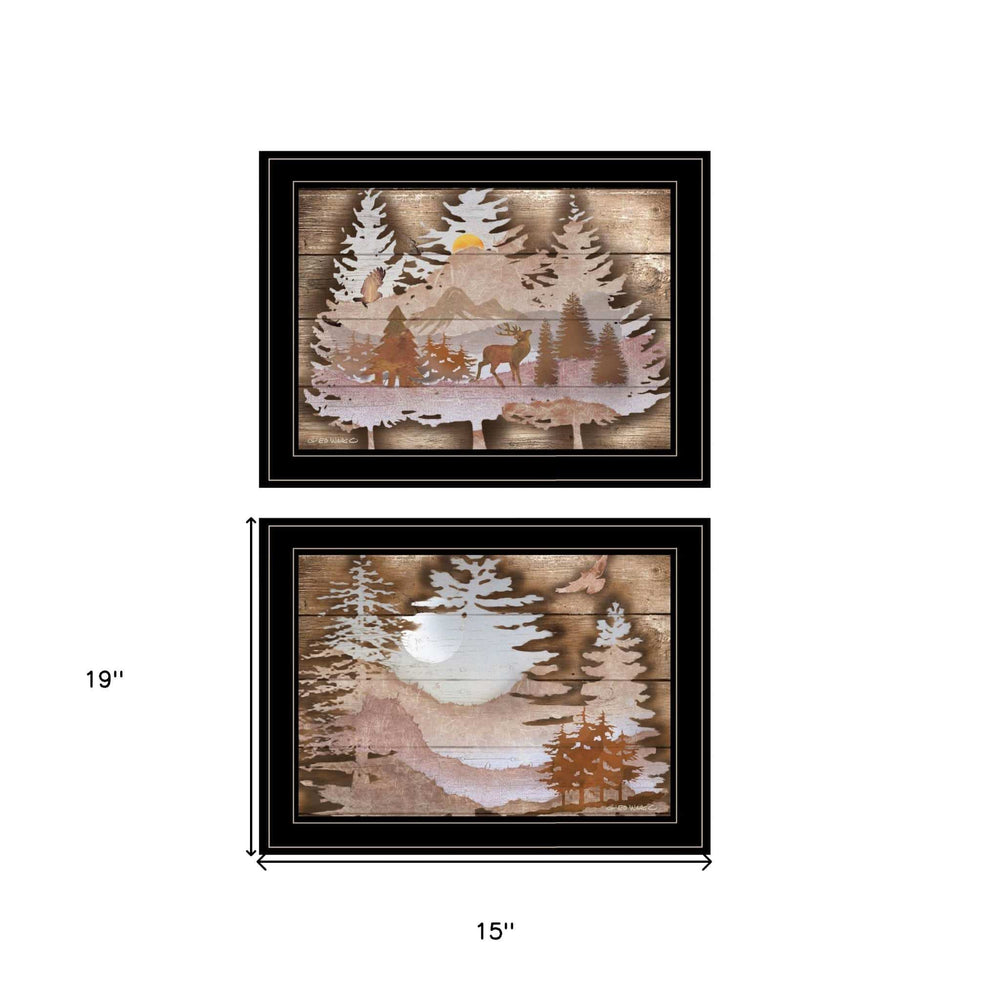 Set Of Two Great Outdoors 2 Black Framed Print Wall Art - Homeroots - Flyclothing LLC