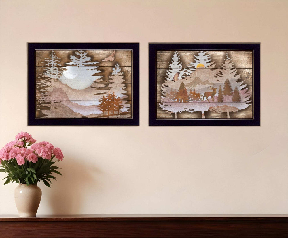 Set Of Two Great Outdoors 3 Black Framed Print Wall Art - Homeroots - Flyclothing LLC