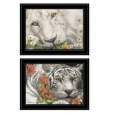 Set Of Two Tiger Lily Dandy Lion 2 Black Framed Print Wall Art - Homeroots - Flyclothing LLC