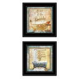 Set Of Two A Bit of Bubbly 2 Black Framed Print Bathroom Wall Art - Homeroots - Flyclothing LLC